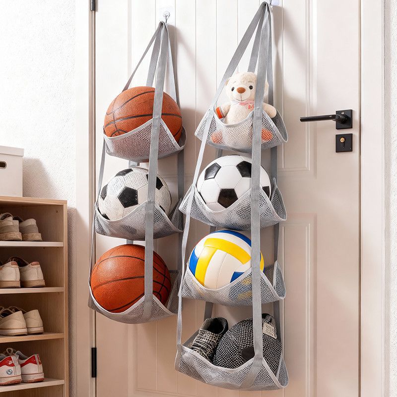 Basketball Arcade Game - Wandmontierte Ballaufbewahrungstasche mit Netztaschen-Organizer für Basketball,