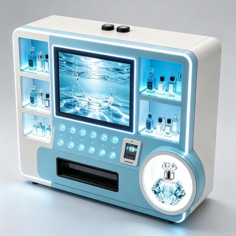 Vending Machine Qr Code - Automatischer Parfüm-Verkaufsautomat mit Münz- und QR-Code-Bedienung,