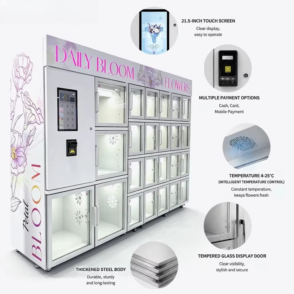 Mini Kompakter Frischblumen-Ve – Vending Machine Qr Code Bewertung und Preis